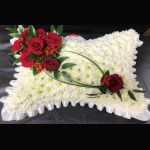 Red and White Pillow funerals Flowers